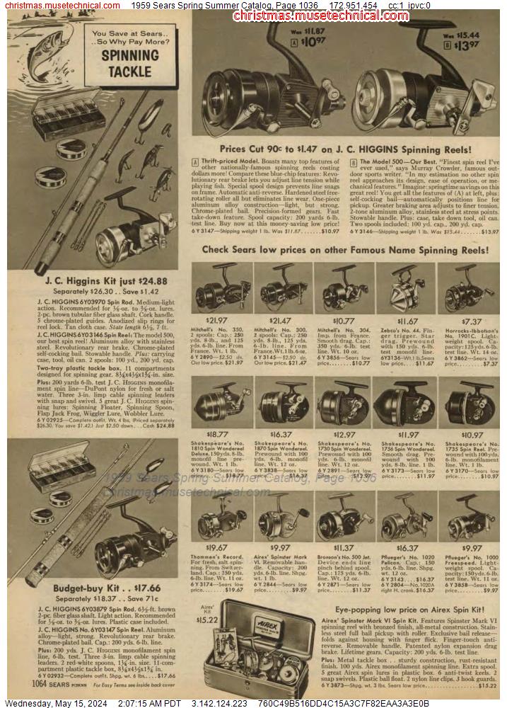 1959 Sears Spring Summer Catalog, Page 1036