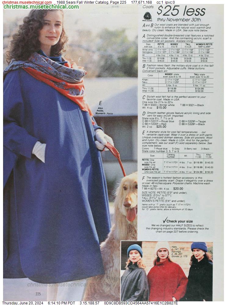 1988 Sears Fall Winter Catalog, Page 225