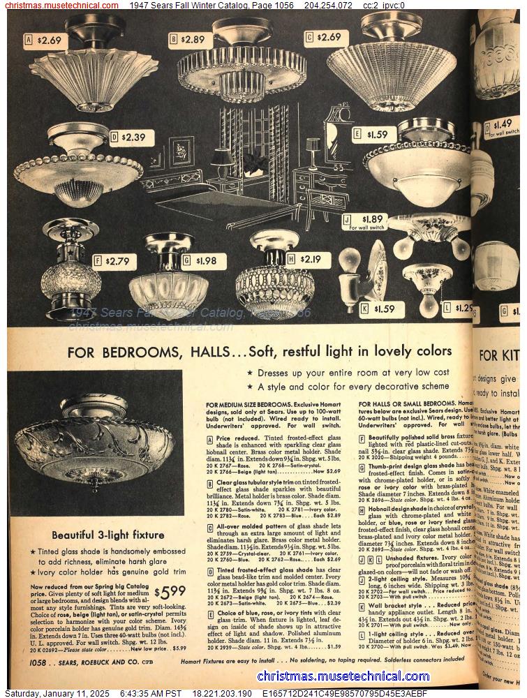 1947 Sears Fall Winter Catalog, Page 1056