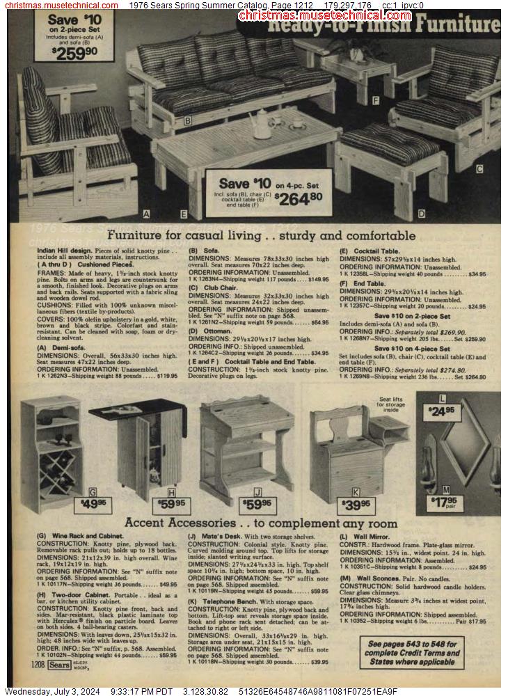 1976 Sears Spring Summer Catalog, Page 1212