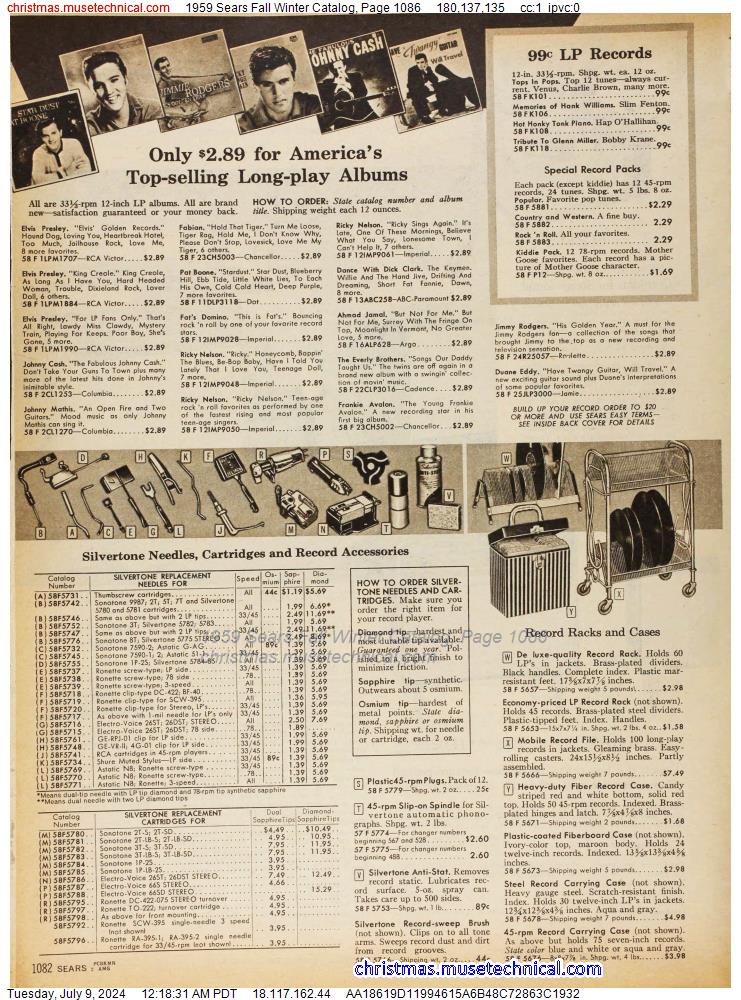 1959 Sears Fall Winter Catalog, Page 1086