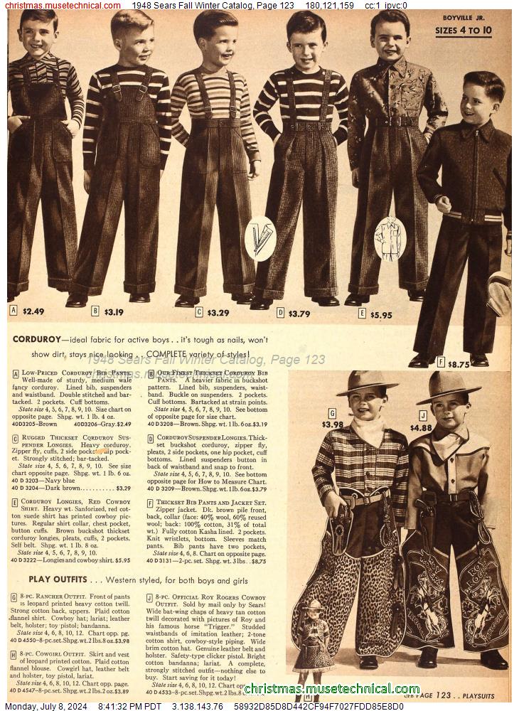 1948 Sears Fall Winter Catalog, Page 123