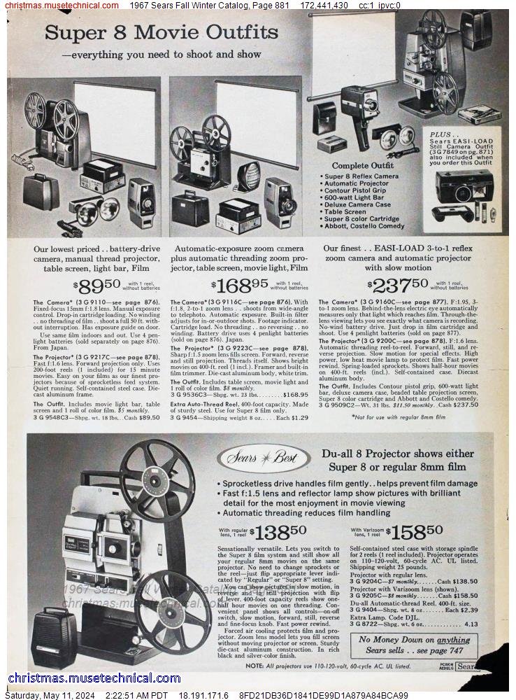 1967 Sears Fall Winter Catalog, Page 881