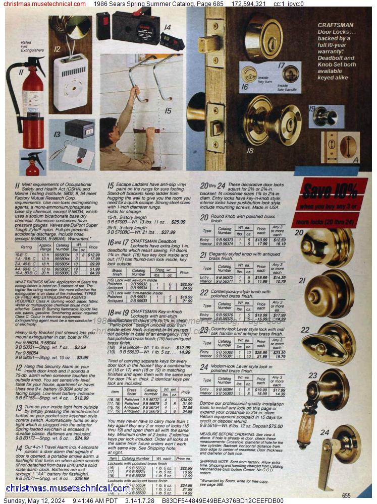 1986 Sears Spring Summer Catalog, Page 685
