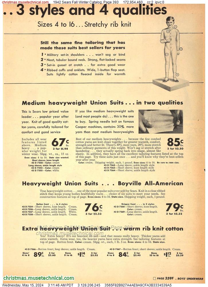 1942 Sears Fall Winter Catalog, Page 393