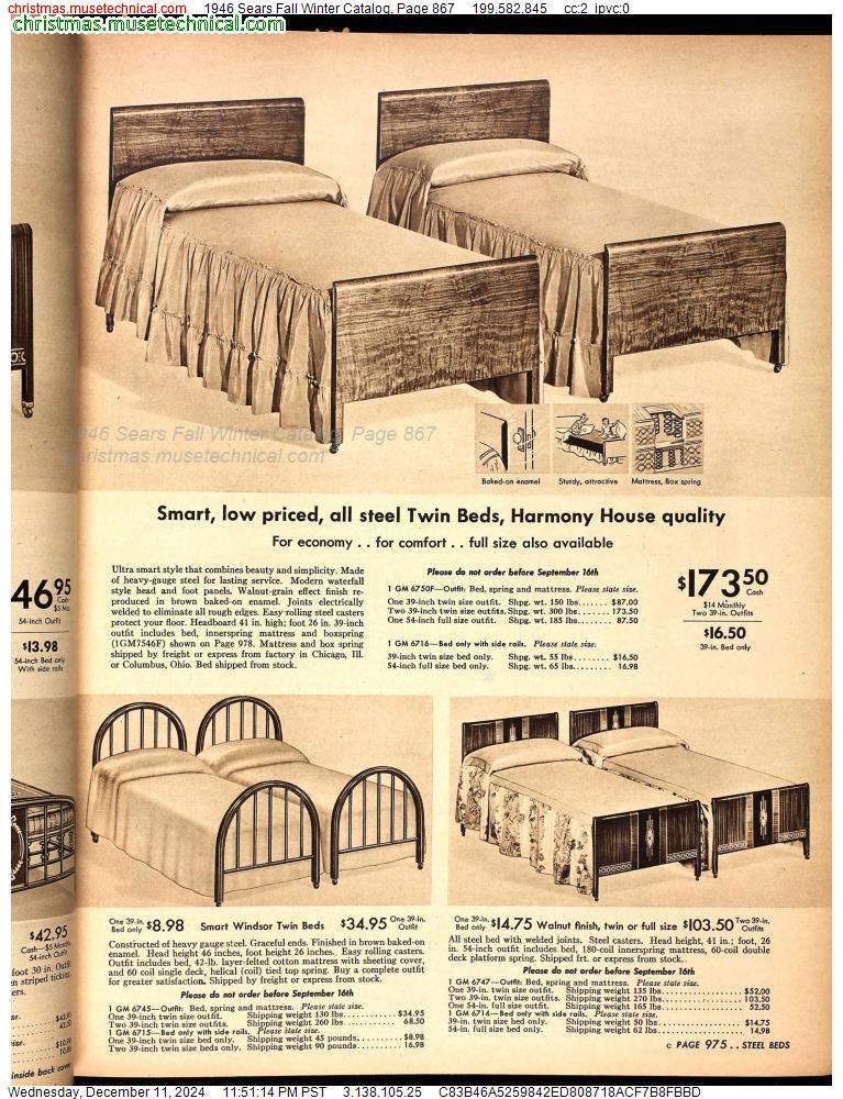 1946 Sears Fall Winter Catalog, Page 867