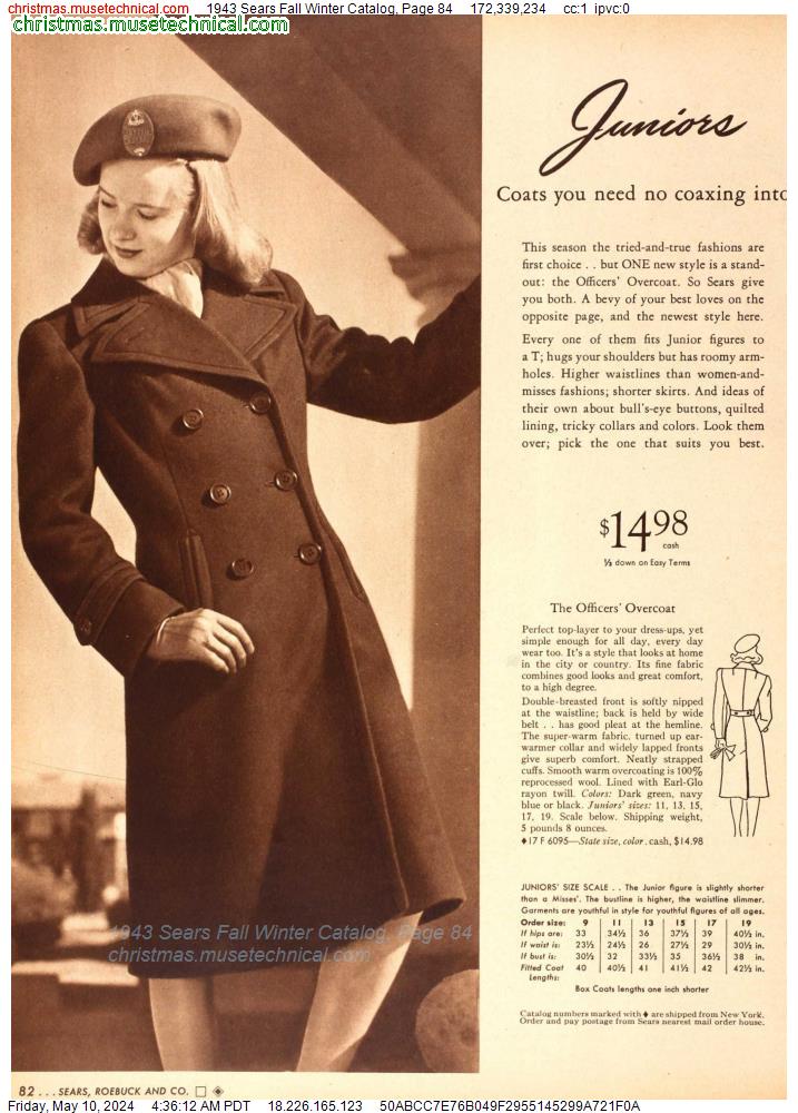 1943 Sears Fall Winter Catalog, Page 84