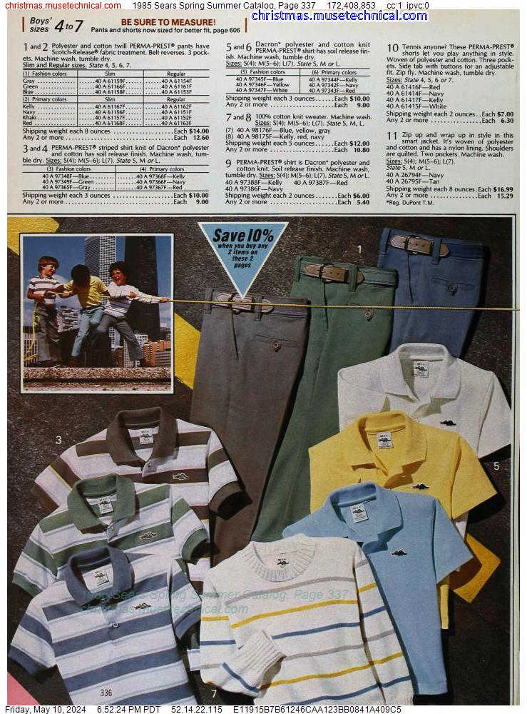 1985 Sears Spring Summer Catalog, Page 337
