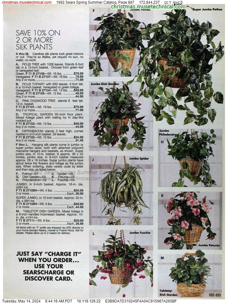 1992 Sears Spring Summer Catalog, Page 887
