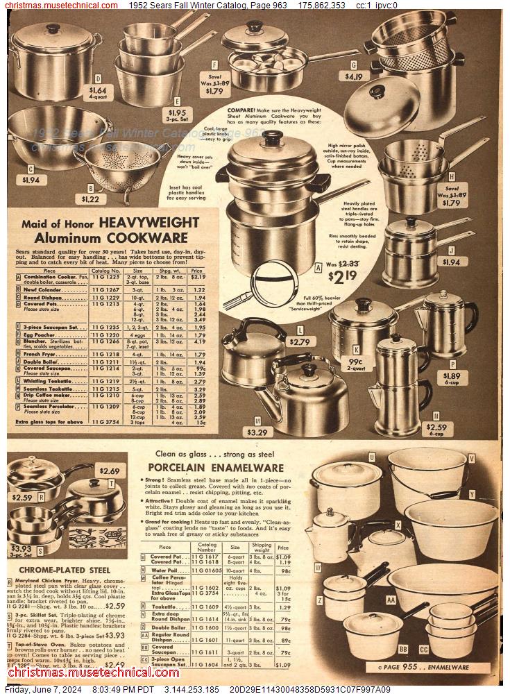 1952 Sears Fall Winter Catalog, Page 963