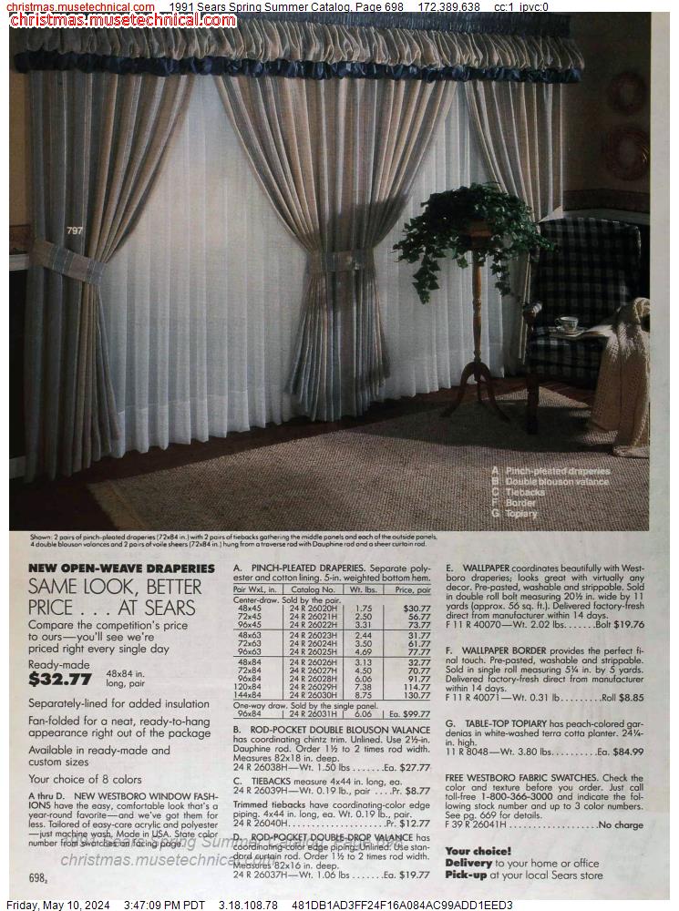1991 Sears Spring Summer Catalog, Page 698