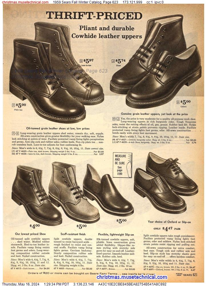 1959 Sears Fall Winter Catalog, Page 623