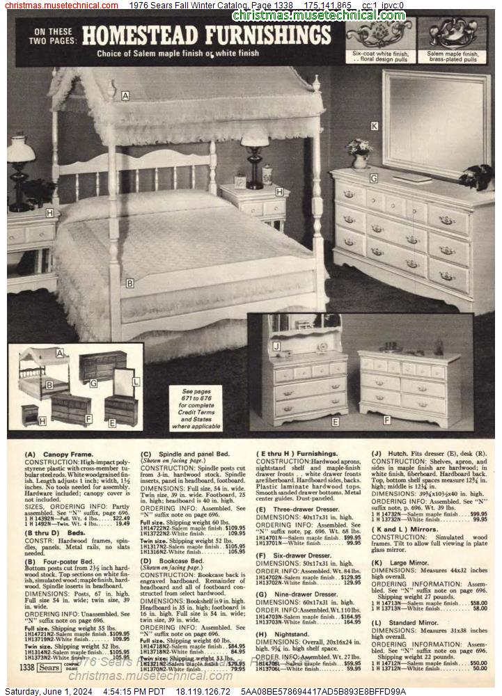1976 Sears Fall Winter Catalog, Page 1338