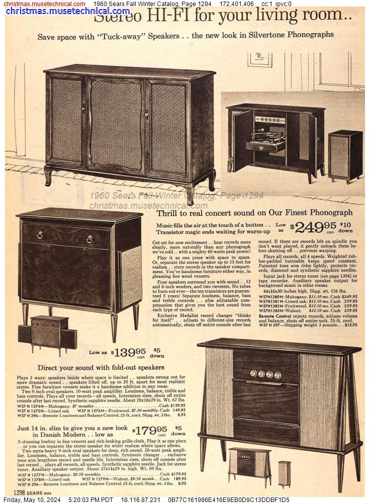 1960 Sears Fall Winter Catalog, Page 1294