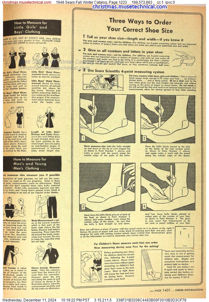 1946 Sears Fall Winter Catalog, Page 1233