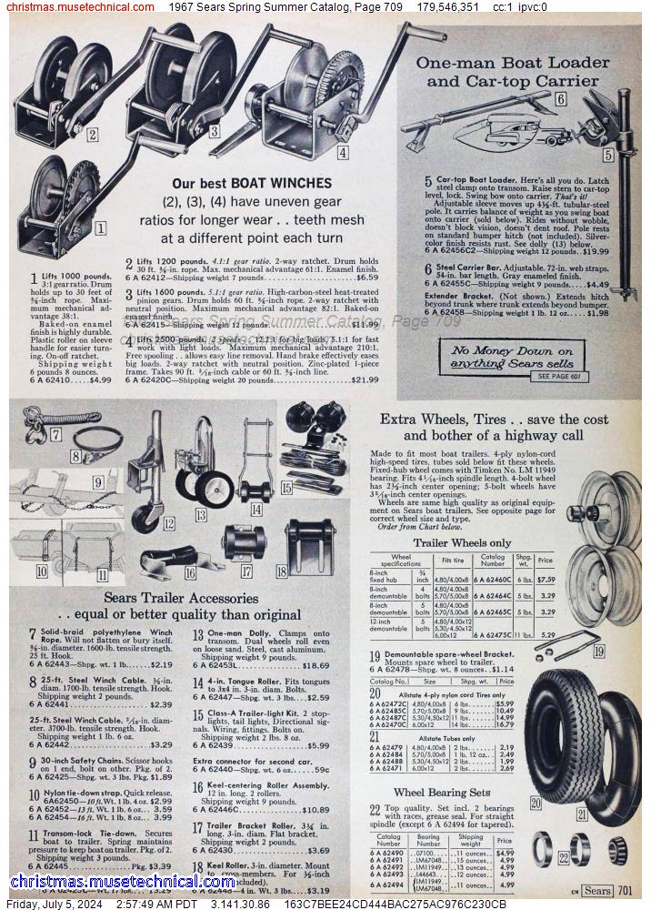 1967 Sears Spring Summer Catalog, Page 709