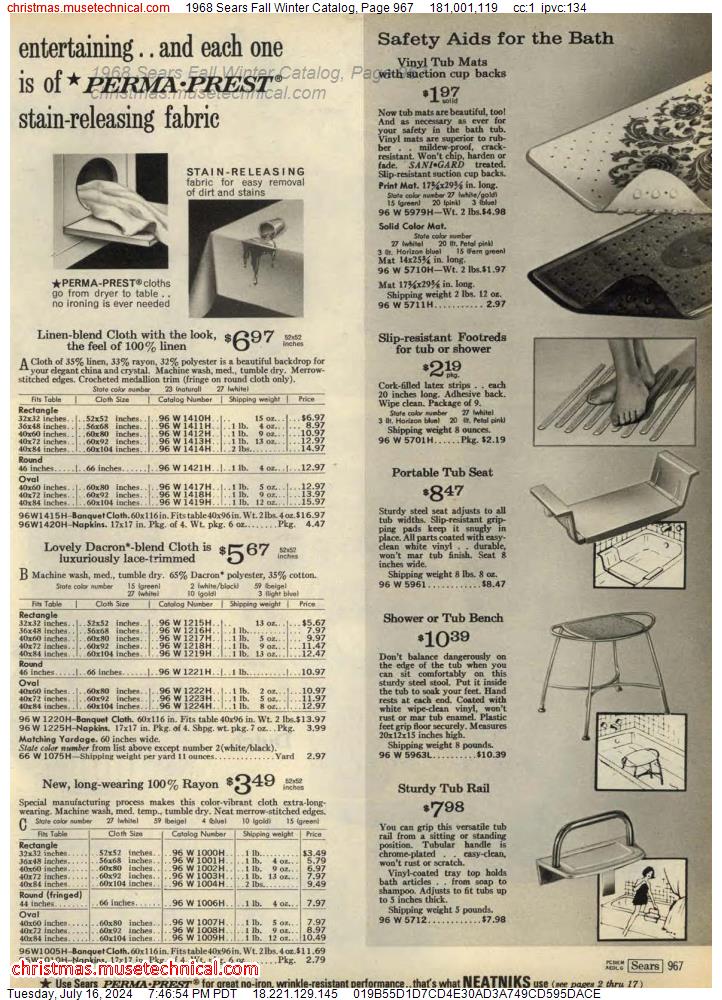 1968 Sears Fall Winter Catalog, Page 967