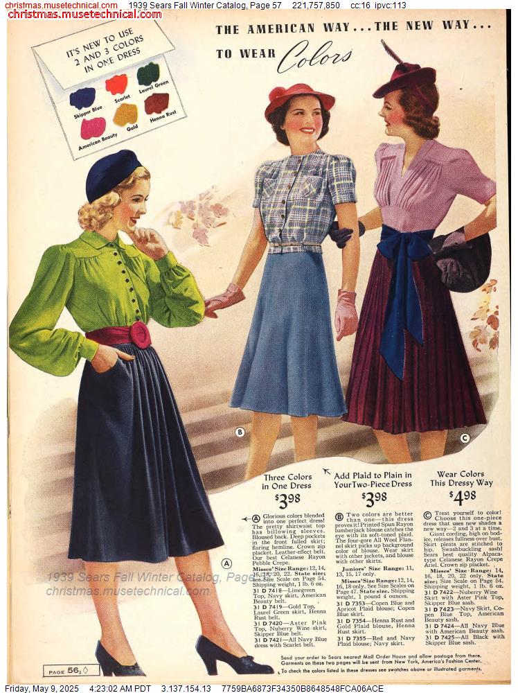 1939 Sears Fall Winter Catalog, Page 57