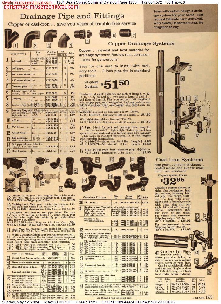 1964 Sears Spring Summer Catalog, Page 1255