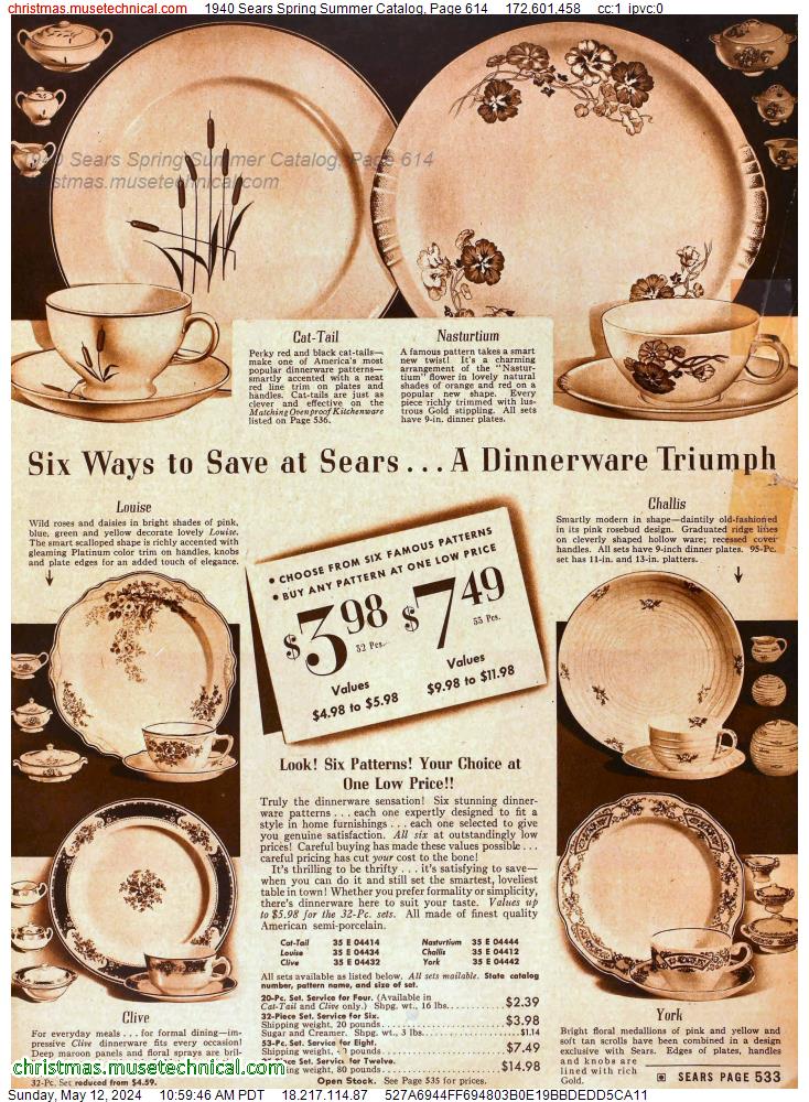 1940 Sears Spring Summer Catalog, Page 614