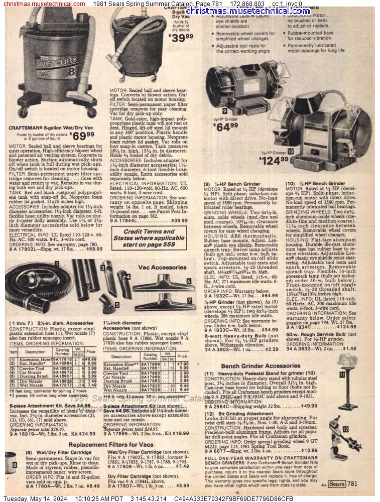 1981 Sears Spring Summer Catalog, Page 781