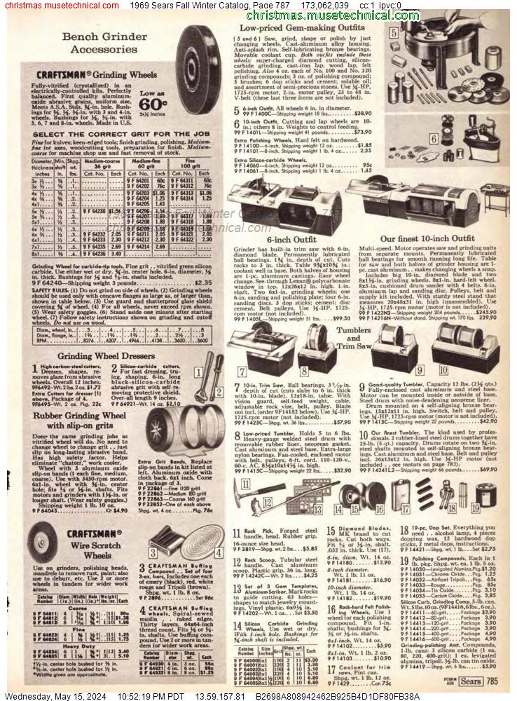 1969 Sears Fall Winter Catalog, Page 787