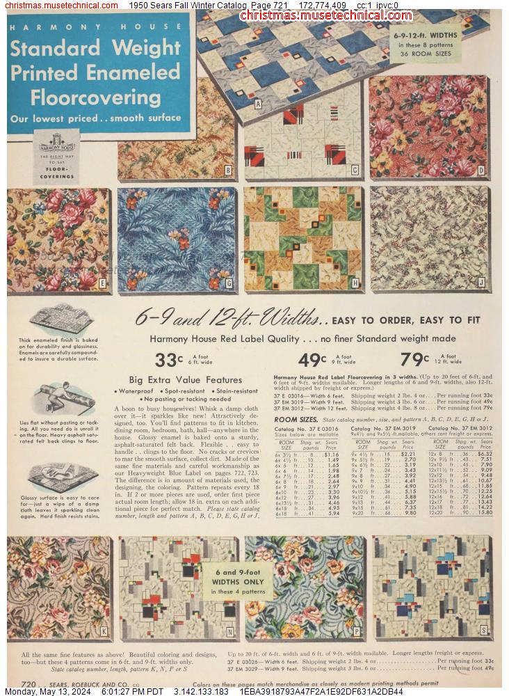 1950 Sears Fall Winter Catalog, Page 721