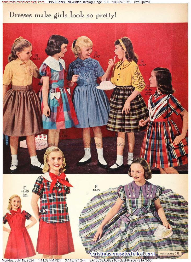 1959 Sears Fall Winter Catalog, Page 393