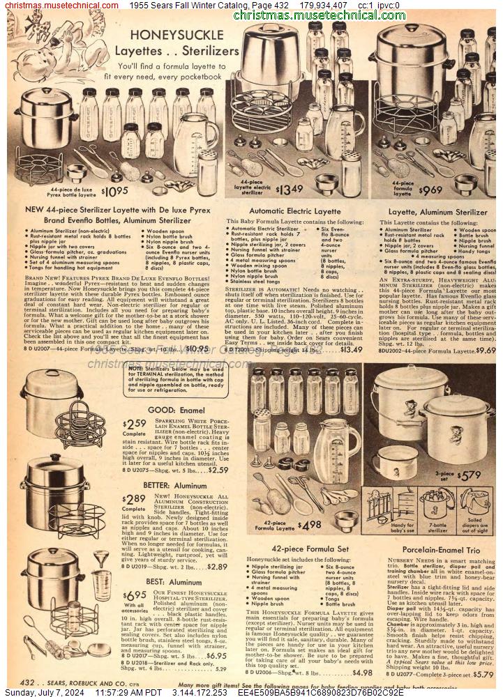 1955 Sears Fall Winter Catalog, Page 432