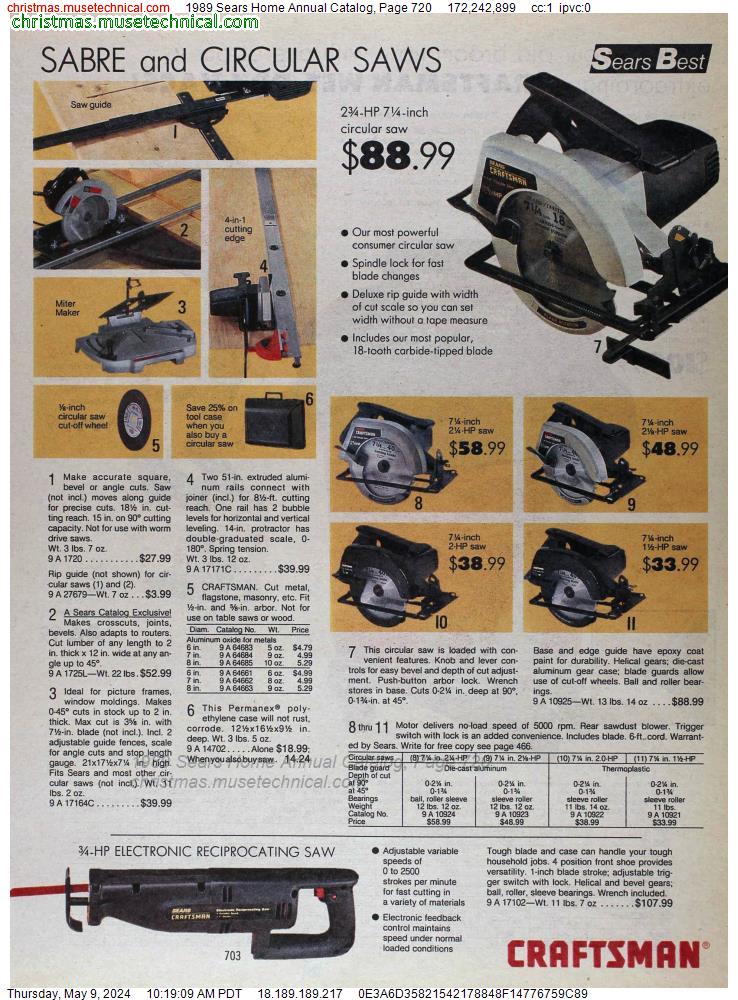 1989 Sears Home Annual Catalog, Page 720