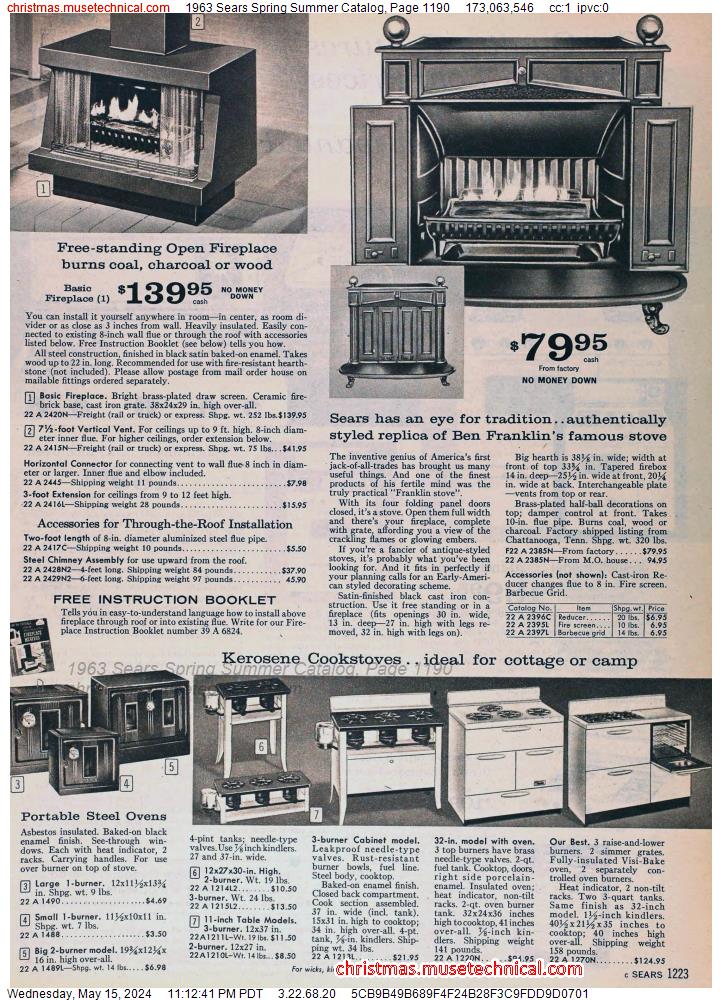1963 Sears Spring Summer Catalog, Page 1190