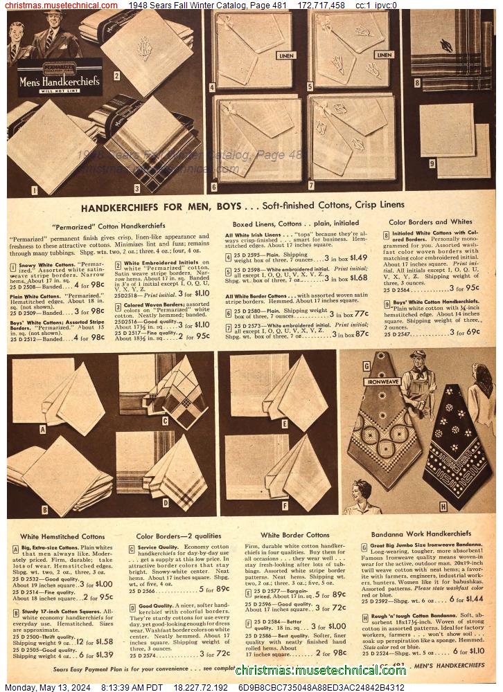 1948 Sears Fall Winter Catalog, Page 481