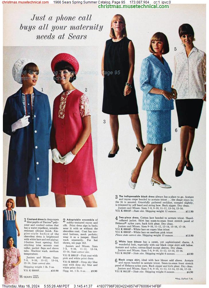 1966 Sears Spring Summer Catalog, Page 95