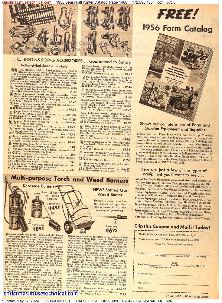 1956 Sears Fall Winter Catalog, Page 1468