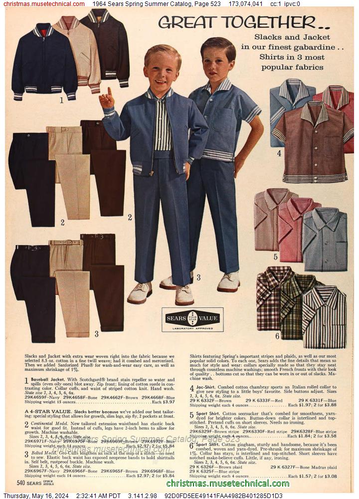 1964 Sears Spring Summer Catalog, Page 523