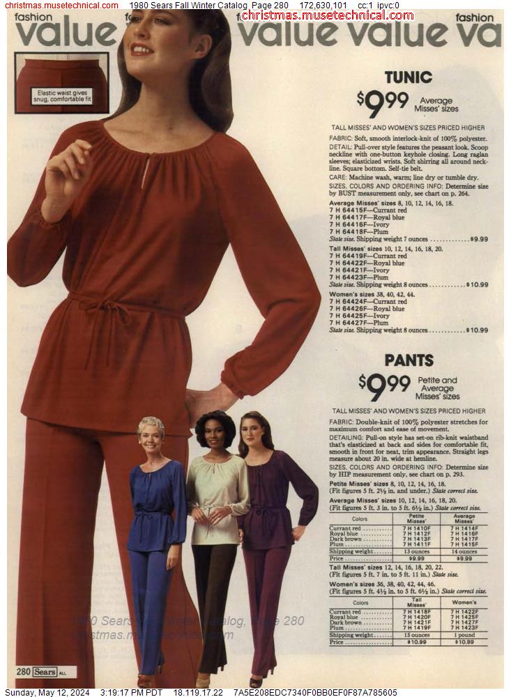 1980 Sears Fall Winter Catalog, Page 280