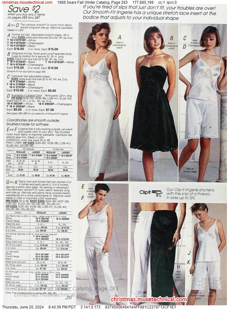 1988 Sears Fall Winter Catalog, Page 283