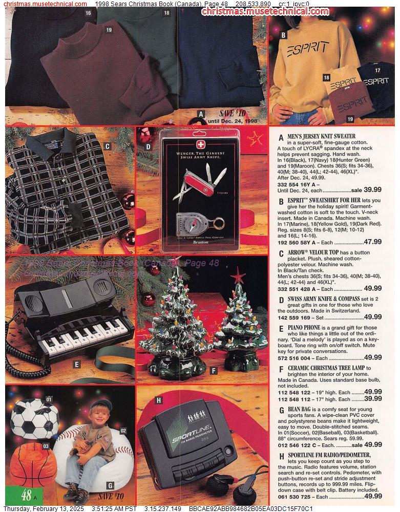 1998 Sears Christmas Book (Canada), Page 48