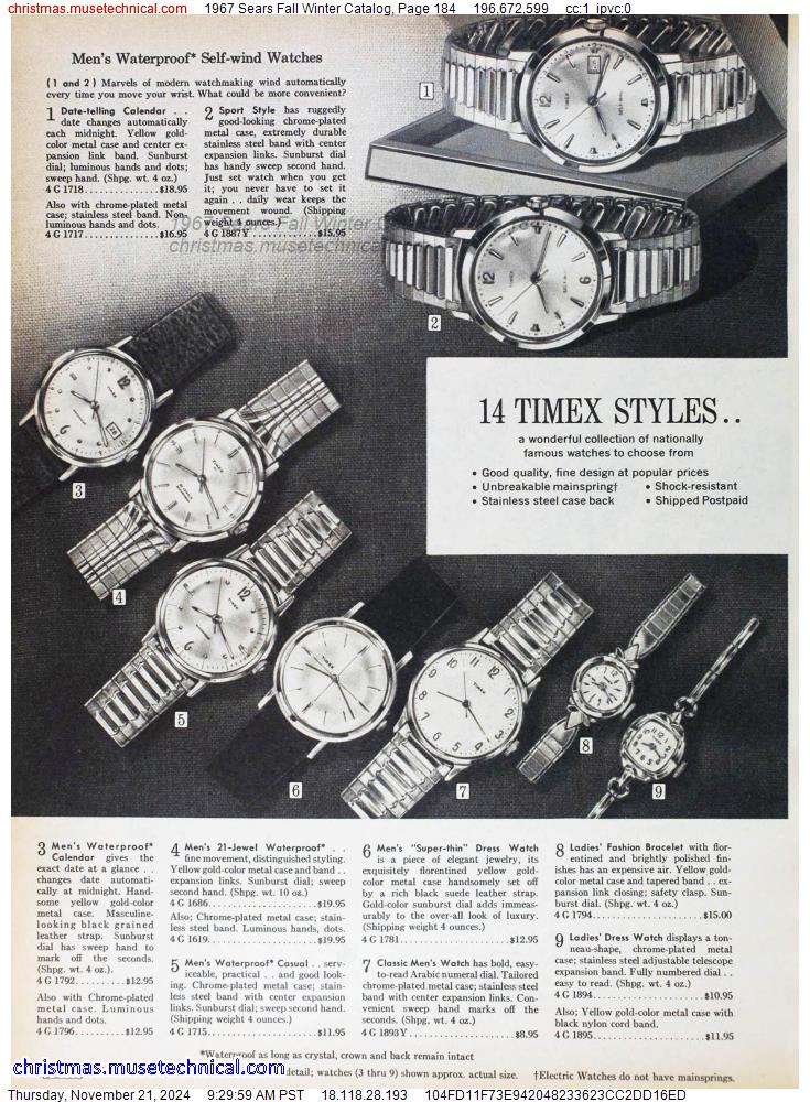 1967 Sears Fall Winter Catalog, Page 184