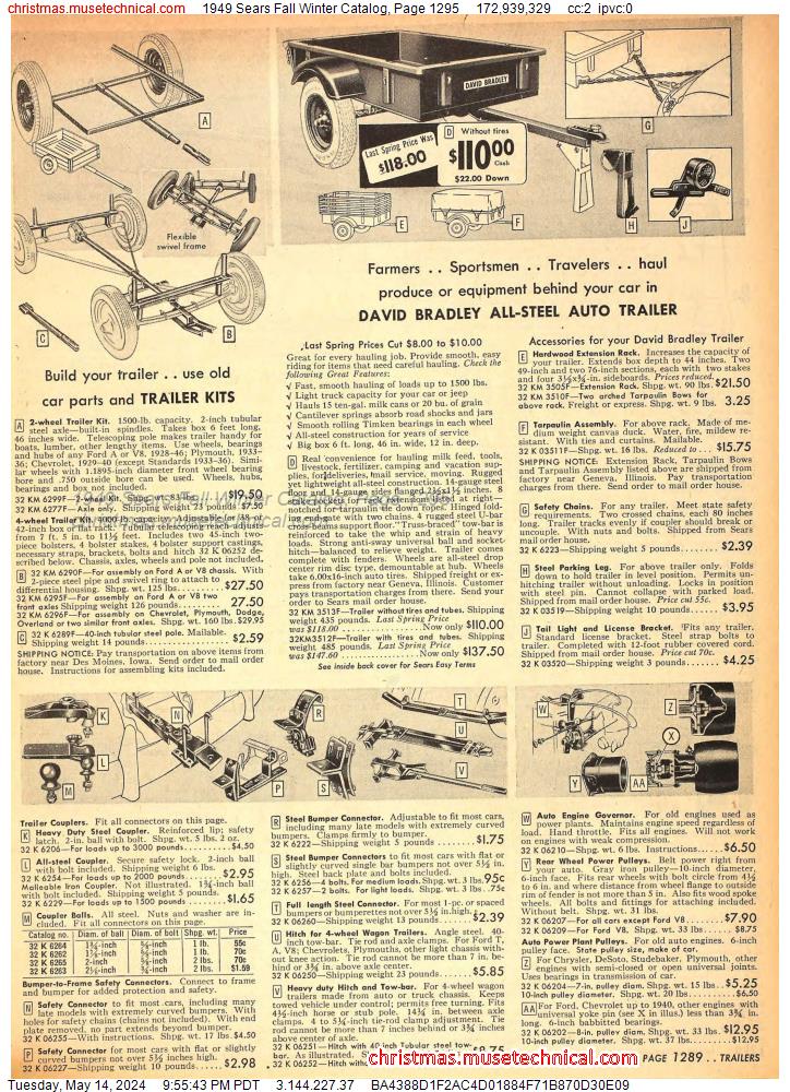 1949 Sears Fall Winter Catalog, Page 1295