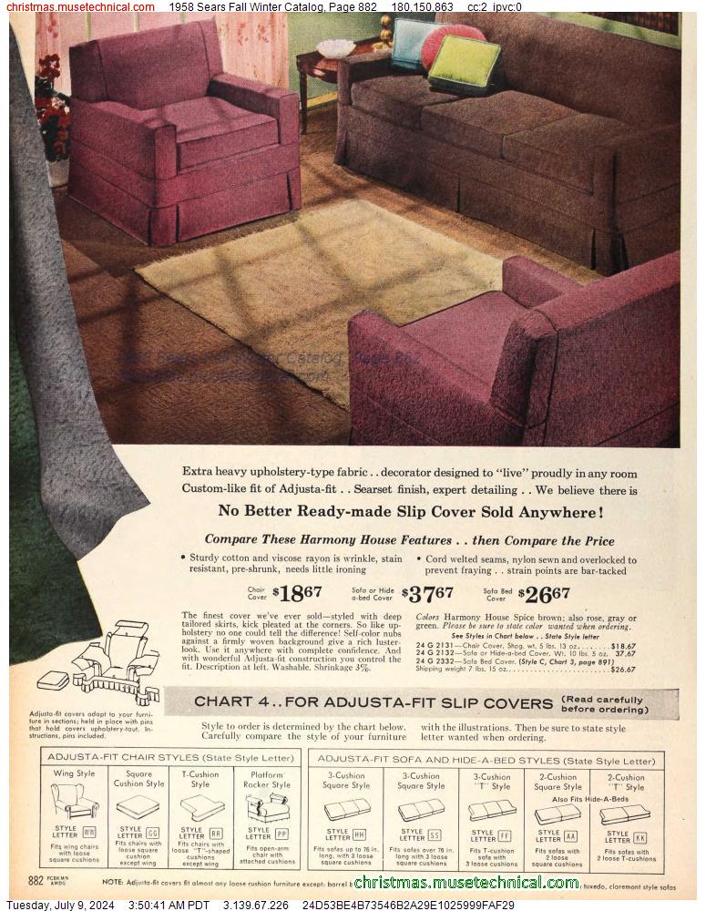 1958 Sears Fall Winter Catalog, Page 882