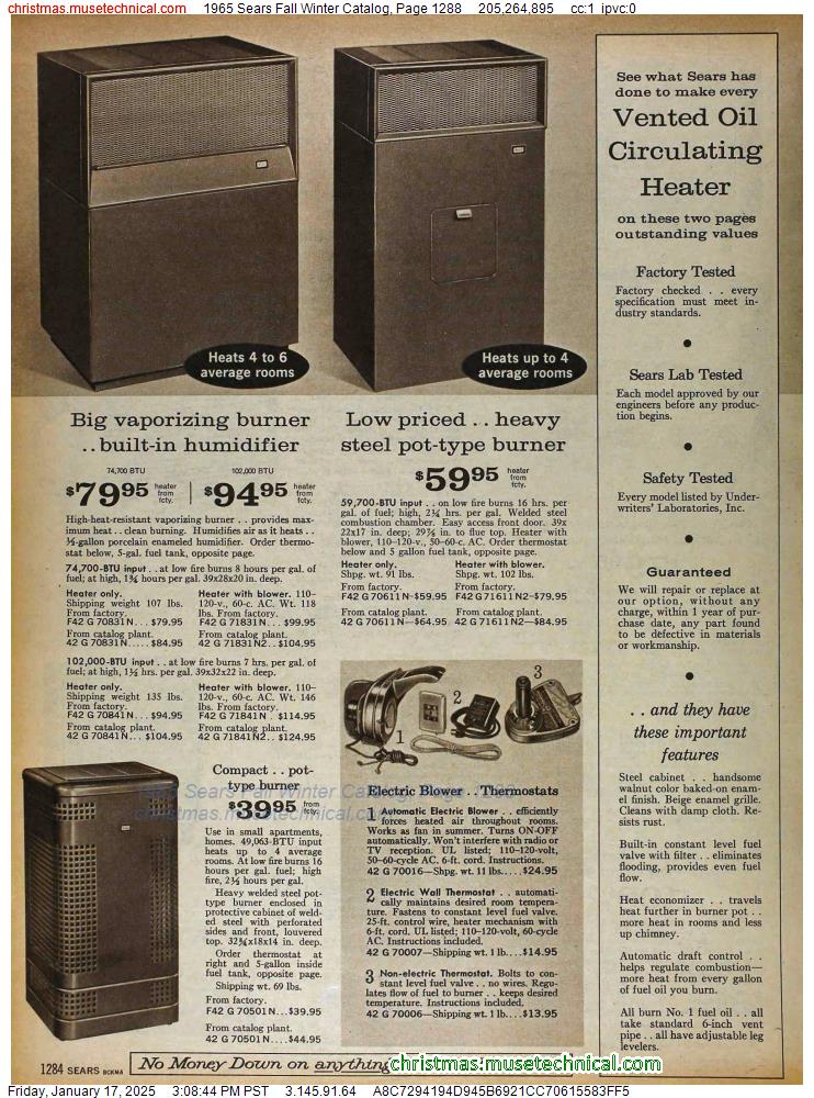 1965 Sears Fall Winter Catalog, Page 1288