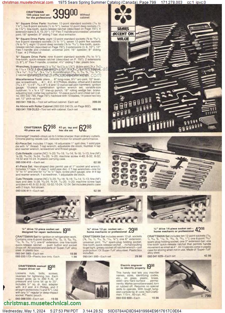 1975 Sears Spring Summer Catalog (Canada), Page 799