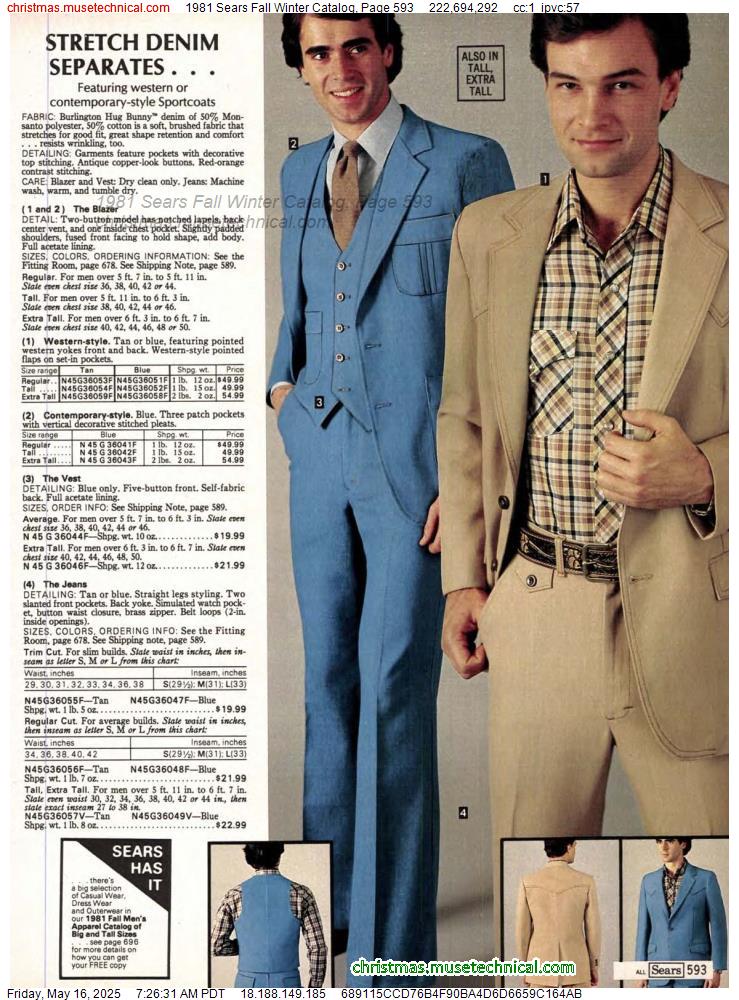 1981 Sears Fall Winter Catalog, Page 593