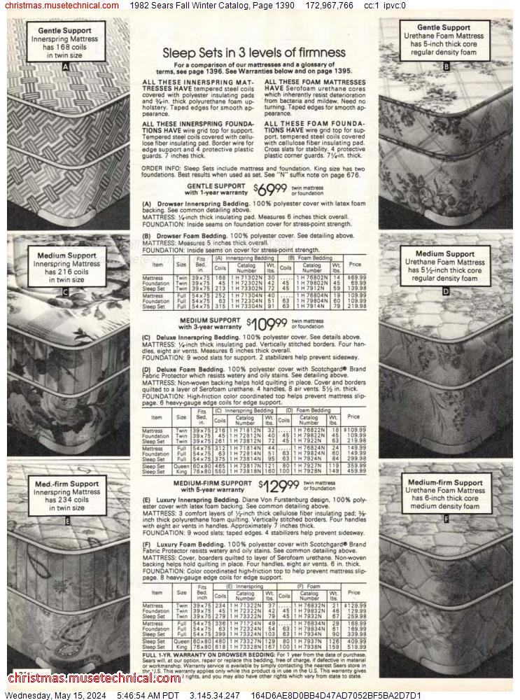 1982 Sears Fall Winter Catalog, Page 1390