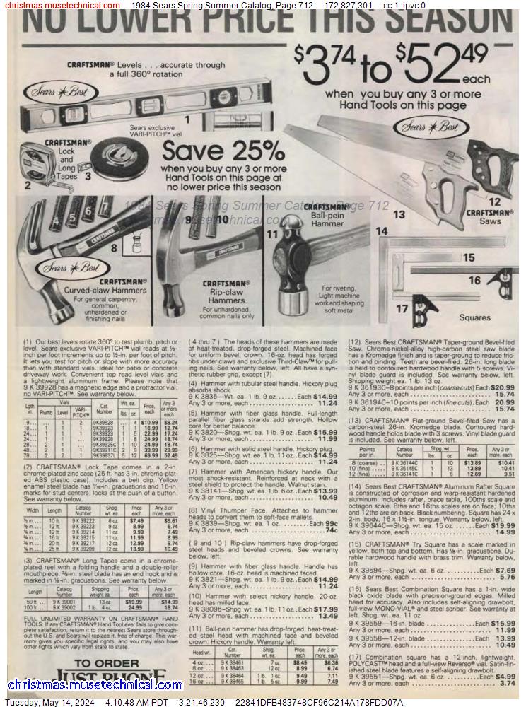1984 Sears Spring Summer Catalog, Page 712