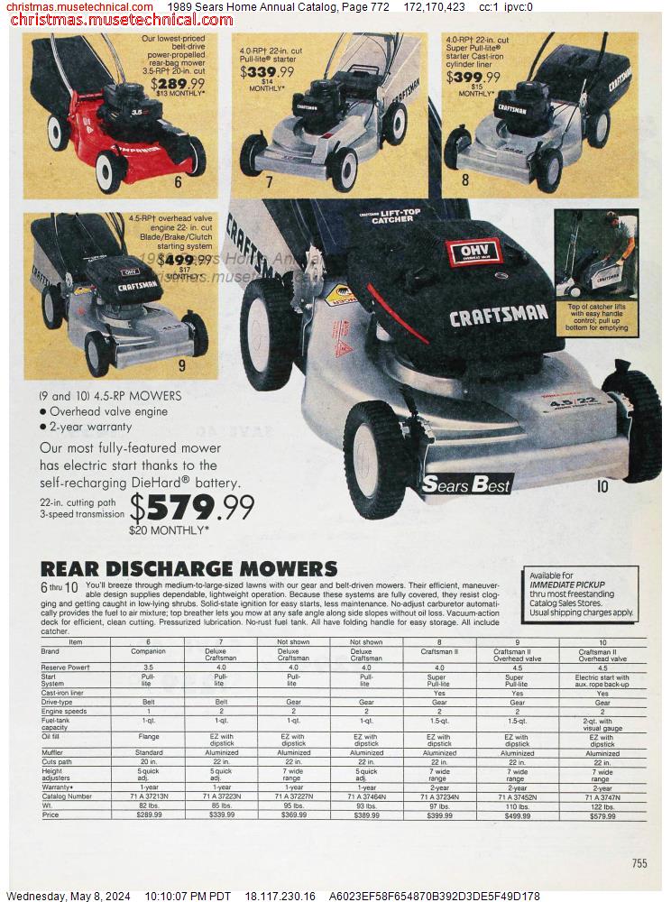 1989 Sears Home Annual Catalog, Page 772