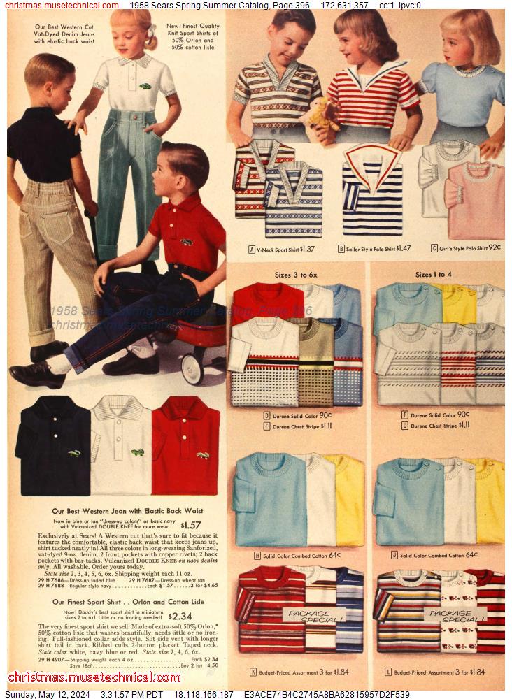 1958 Sears Spring Summer Catalog, Page 396
