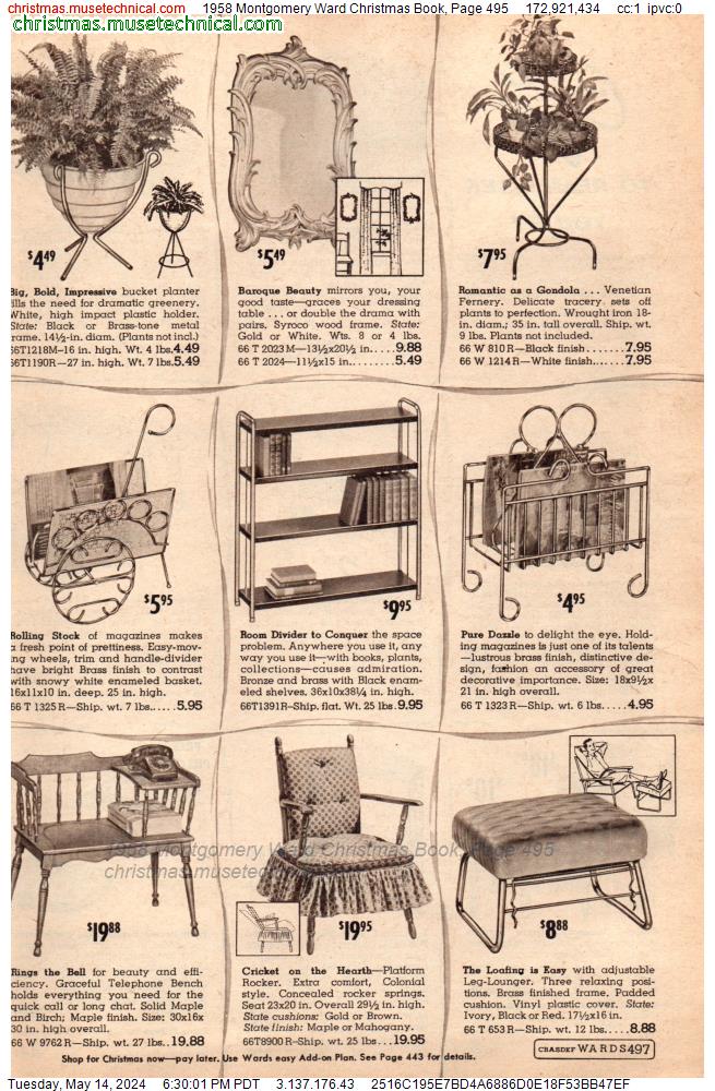 1958 Montgomery Ward Christmas Book, Page 495