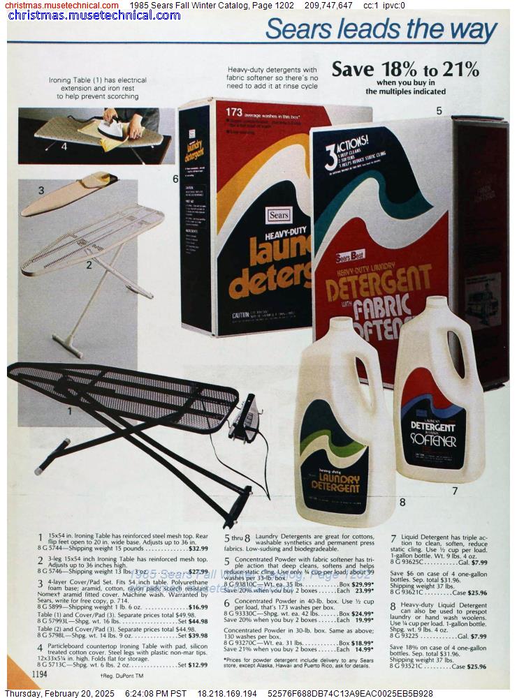 1985 Sears Fall Winter Catalog, Page 1202